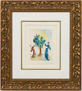 Dali Signed, "Tree of Chastisement" Lithograph