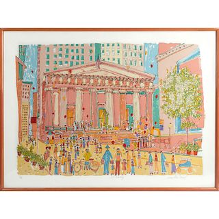 LARGE CONTEMPORARY WALL ST SERIGRAPH PRINT