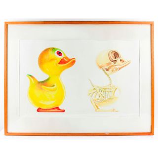 JOHN KINDNESS, DRAWING ANATOMY OF RUBBER DUCK, 1989