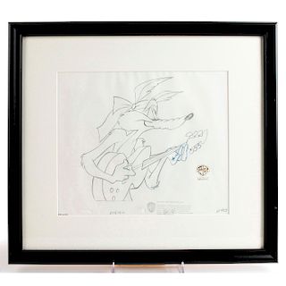 WARNER BROS. WILE E. COYOTE PRODUCTION PENCIL DRAWING