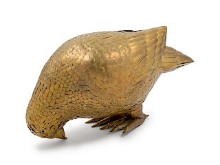 A Sergio Bustamante Brass Model of a Bird<br>Heig