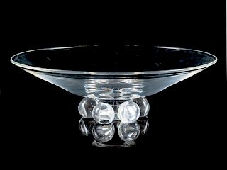 A Steuben Glass Center Bowl<br>Height 3 1/2 x wid