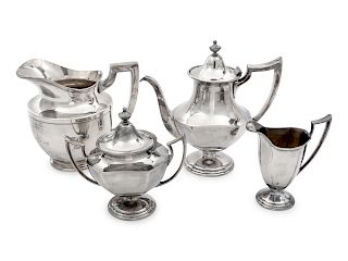 A Silver-Plate Partial Tea Service<br>comprising 