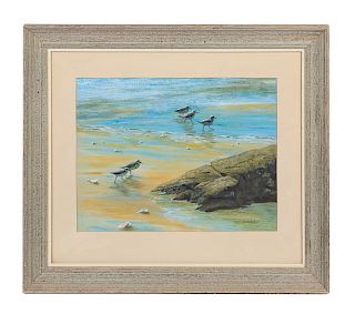 N.M. Bard(20th century)Untitled (Gulls on a Beach