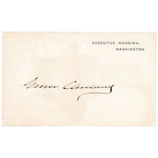 President GROVER CLEVELAND, Executive Mansion. - Washington., Card Signed