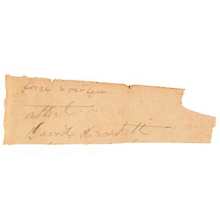 DAVID CROCKETT a.k.a. DAVY, Signature Clip + 1873 ALS by His Son Robert Patton