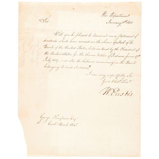 1811 WILIAM EUSTIS Sec. of War for James Madison, Seneca Nation of Indians Funds