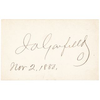 HIS ELECTION DAY in 1880 JAMES A. GARFIELD Courtesy Card Signed and Dated !