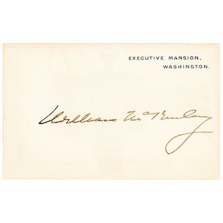 President WILLIAM McKINLEY Executive Mansion, Washington Card Signed
