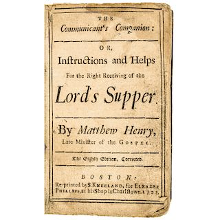 1723 Reverend John Lothrops Son, Captain John Lothrop's Signed Religious Book 