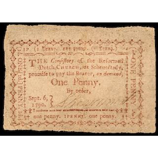 Colonial Currency, New York Reformed Dutch Church at Schenectady, Church Money