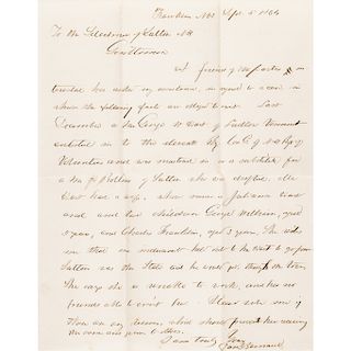 1864 Civil War Letter Requesting Family Aid for a Paid SUBSTITUTE Union Soldier!