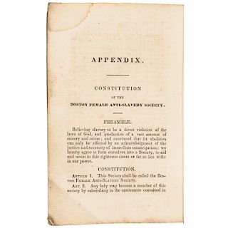 1838 Boston Female Anti-Slavery Society Annual Report the Abolitionist Society 