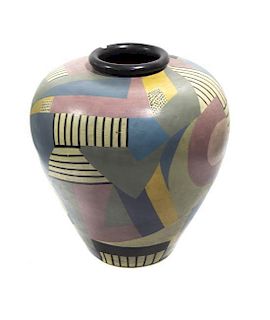 An Art Deco Style Ceramic Urn, Height 27 1/2 inches.