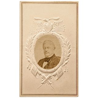 Rare Millard Fillmore Brady c. 1855-65 Image CDV with Patriotic Embossed Card 