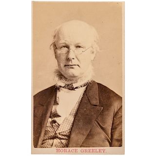Two Civil War Era CDVs: Horace Greeley + U.S. Grants Vice President Henry Wilson