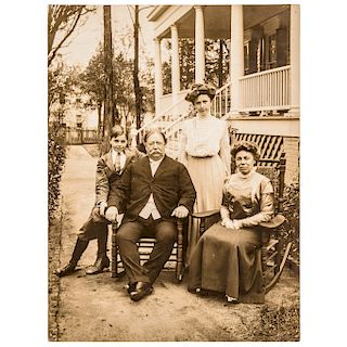 1909 Original Photograph of President Elect Taft and His Family at Their Cottage