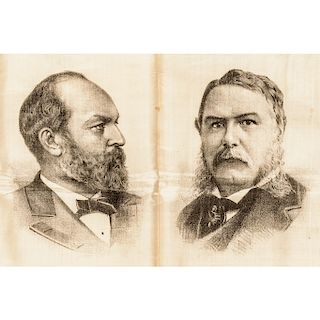 1880 Presidential Campaign Garfield-Arthur Jugate Silk Bandana THREADS Unlisted!