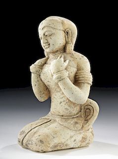 Majapahit Limestone Kneeling Woman