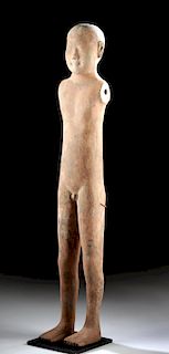 Chinese Han Dynasty Terracotta Standing Guardian Figure