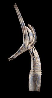 20th C. African Kurumba Wood Adone - Antelope Headdress
