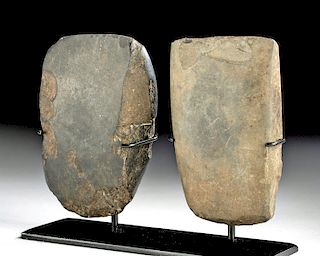 Lot of Two 15th C. Tongan Stone Adzes