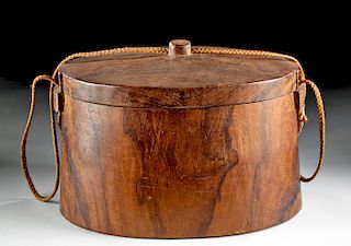 19th C. Tokelau Island Wood Bait Box