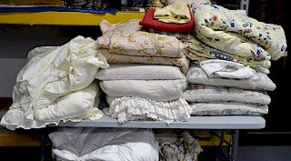 Large lot of bedding to include comforters, sets, duvets, etc. 