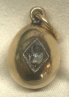 Faberge Russian Gold Diamond Pendant Egg