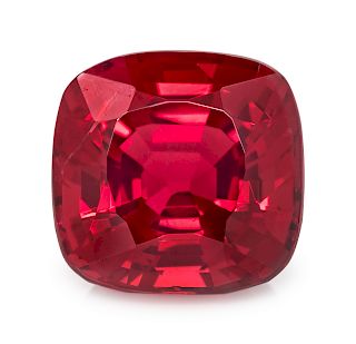 A 5.09 Carat Square Cushion Mixed Cut Burmese Red Spinel,
