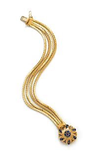 An 18 Karat Yellow Gold and Sapphire Bracelet,