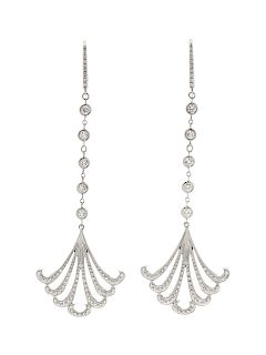 A Pair of 18 Karat White Gold and Diamond Earrings, Cynthia Bach,