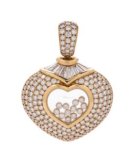 An 18 Karat Yellow Gold and Diamond 'Happy Heart' Pendant, Chopard,