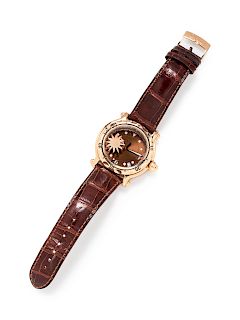 An 18 Karat Rose Gold 'Happy Sport' Wristwatch, Chopard,