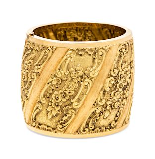 An 18 Karat Yellow Gold Bangle Bracelet, Italian,