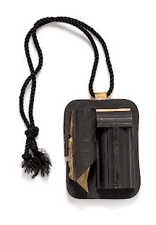A Brass and Painted Wood Pendant, Louise Nevelson, Circa 1985-86,