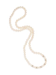 A White Gold, Diamond and Cultured Pearl Necklace,