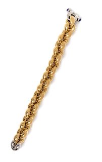 An 18 Karat Bicolor Gold and Gemstone Bracelet, Chiampesan,