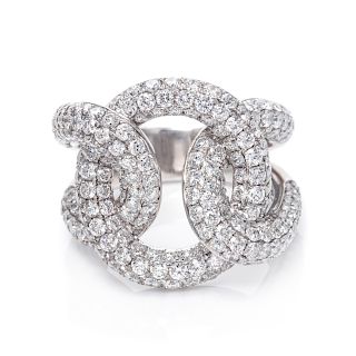 An 18 Karat White Gold and Diamond Knot Motif Ring,
