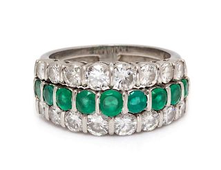 A Platinum, Diamond and Emerald Ring, Tiffany & Co.,