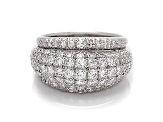 A Platinum and Diamond Bombe Ring,