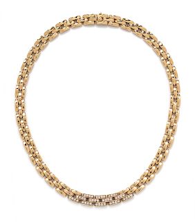 An 18 Karat Yellow Gold and Diamond 'Maillon Panthere' Necklace, Cartier,