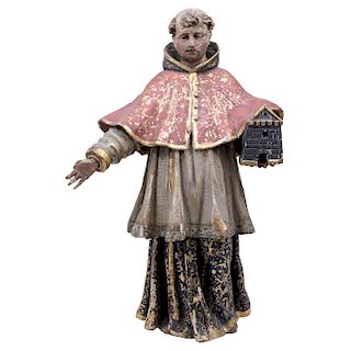 SAINT. MEXICO, 20TH CENTURY. Carved and polychromed wood figure. 