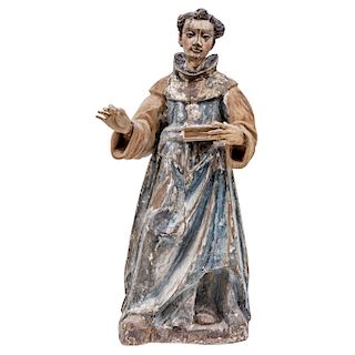 SAINT ANTHONY. MEXICO, 19TH CENTURY. Carved and polychromed wood figures with glass eyes.