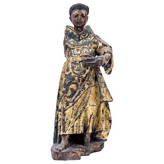 SAINT ANTHONY. MEXICO, 19TH CENTURY. Carved and polychromed wood figure