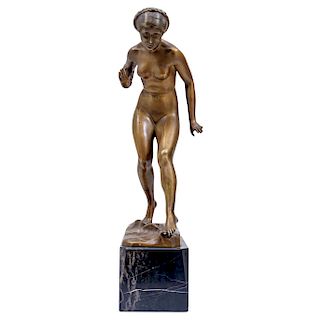 OTTO SCHMIDT-HOFER (GERMANY, 1873-1925). BATHER. ART DECÓ style. Bronze with marble base.