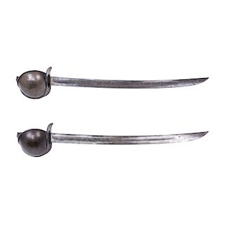 PAIR OF SABRES. FRANCE, 19TH CENTURY. Iron. Model: M1833. From the mexican navy of the first empire.