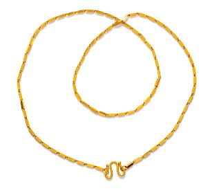 A 24 Karat Yellow Gold Necklace,