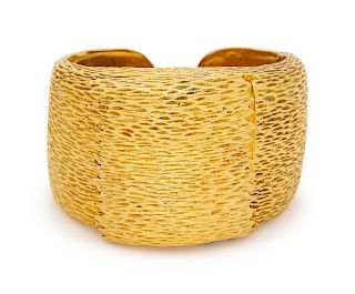 A Yellow Gold Surprise Watch Cuff Frame,