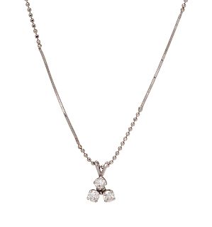 A White Gold and Diamond Pendant/Necklace,